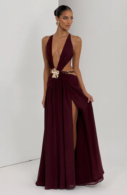 Cherry Lacquer Maxi Dress