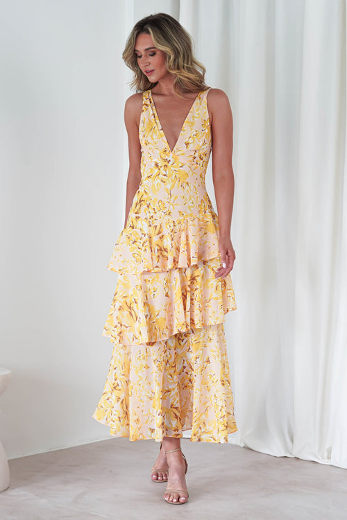 KARLIE FLORAL PRINT MAXI DRESS