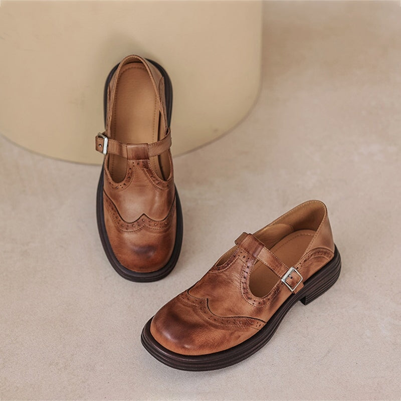 VELDA | Elegant leather shoes with a Mary Jane design