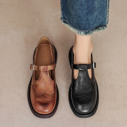 VELDA | Elegant leather shoes with a Mary Jane design