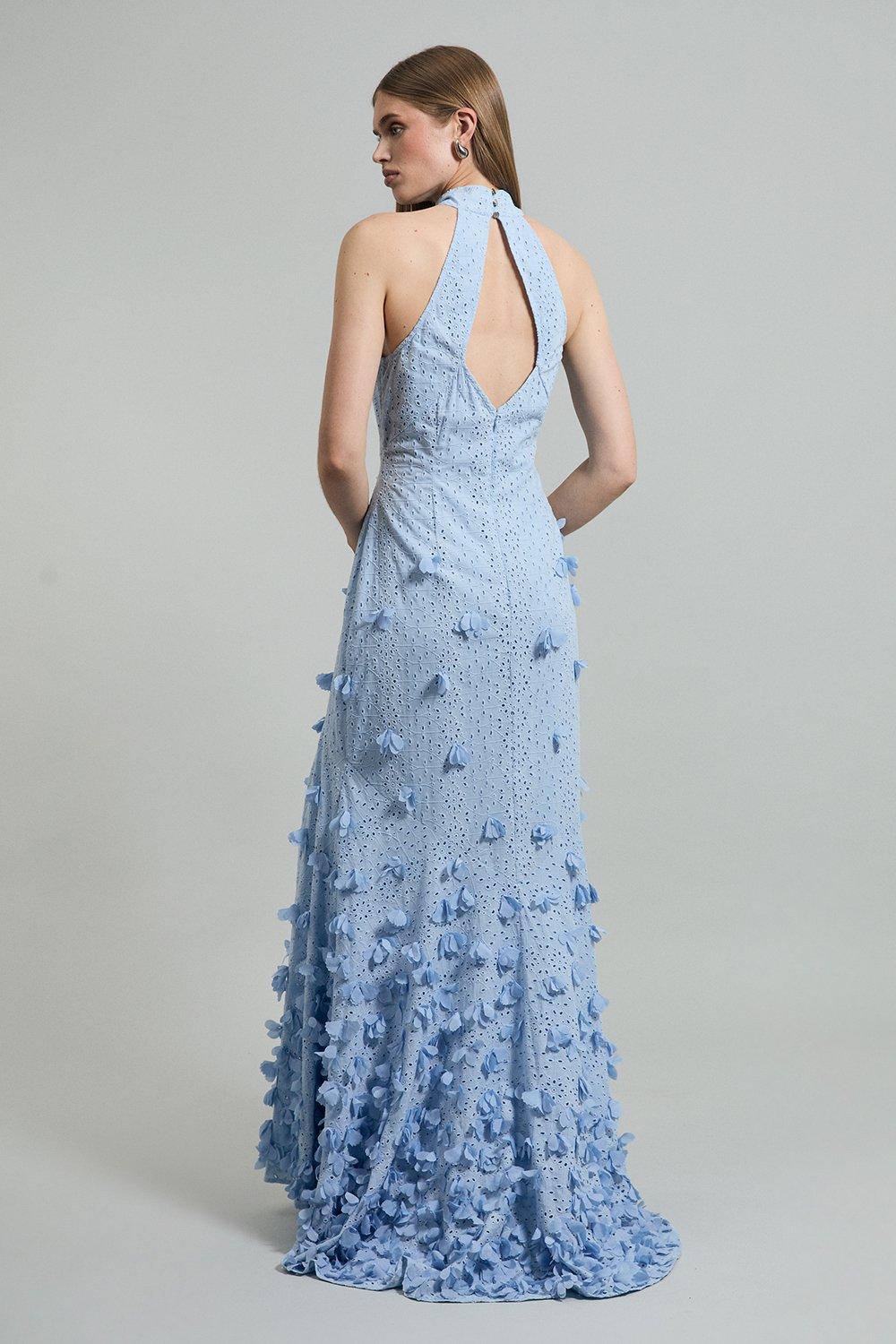 ALI EMBELLISHED BRODERIE MAXI DRESS