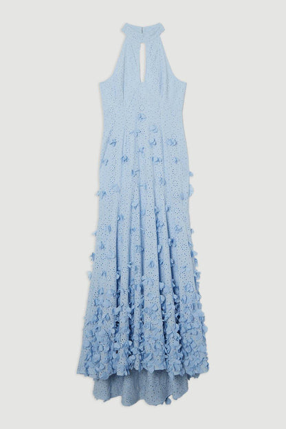 ALI EMBELLISHED BRODERIE MAXI DRESS