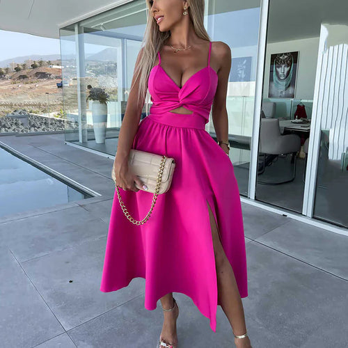 Blush Allure Cutout Midi Dress
