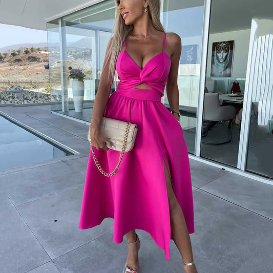 Blush Allure Cutout Midi Dress