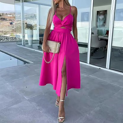 Blush Allure Cutout Midi Dress
